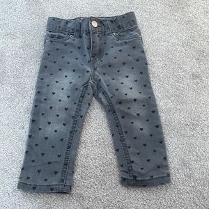 Baby Girls Jeans with Hearts Size 12 Months